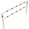 Stationary access barriers | welded | with top and quarter-bent bar | hot-dip galvanized and white coatedwith red reflecting stripes | total width: 2500 mm